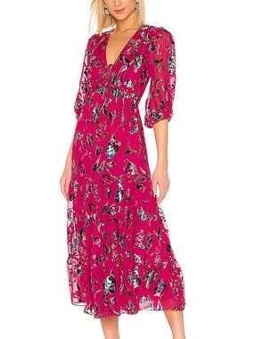 Tanya Taylor Dulce Pink Floral Maxi Dress